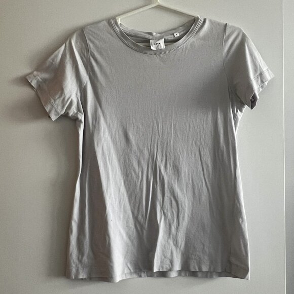 Kotn Women’s Essential Crew Grey White T-Shirt Size Small - Picture 1 of 6